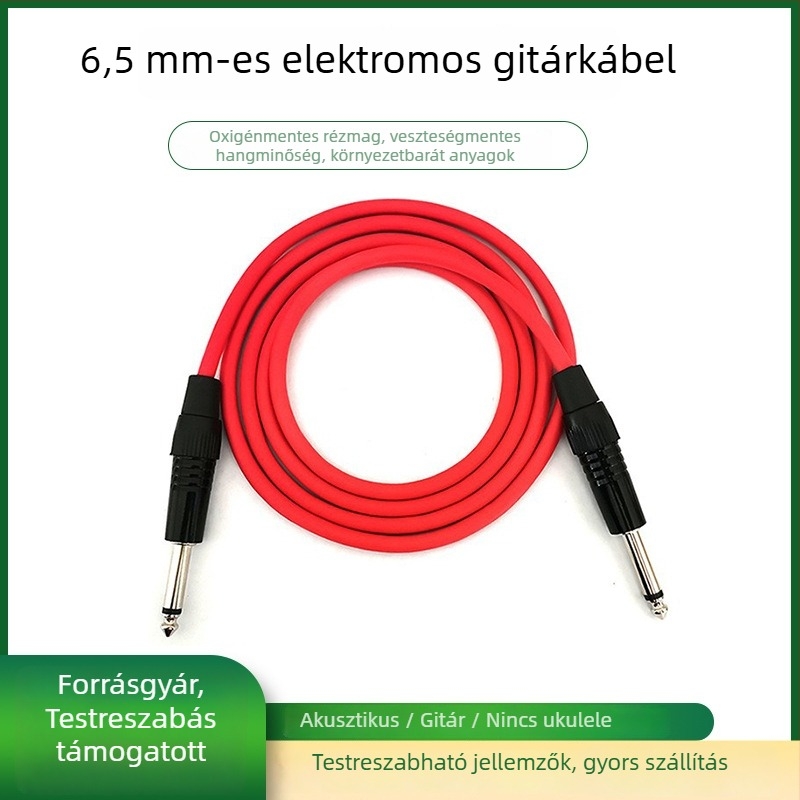 6,35 mm-es mikrofonkábel keverőhöz, hangrendszerhez, elektromos gitárhoz és billentyűhöz – digitális felvétel