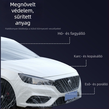 Egyszer használatos autóvédő huzat minden évszakra, napfény- és eső elleni védelem, por elleni védelem, teljes fedés, jégeső elleni védelem.