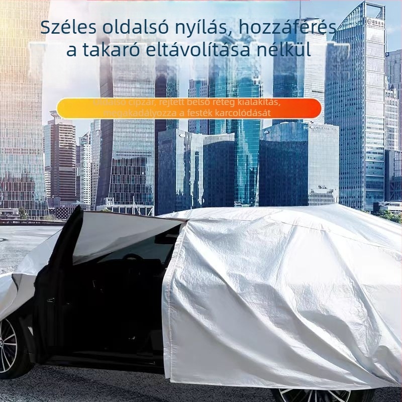 Autófedél – teljes lefedés, nap- és esővédelmi, karcolás elleni védelem, minden évszakra, vastagabb anyag