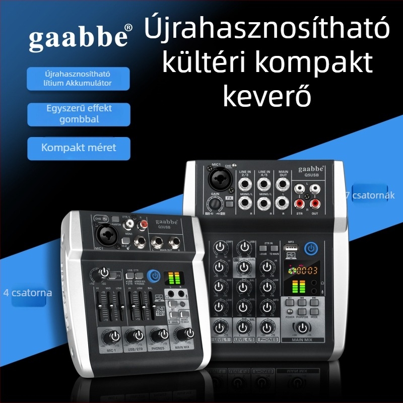 Q5 Q3 Professzionális többcsatornás hangprocesszor reverberációval és effektfunkciókkal, stúdióhoz és élő adáshoz