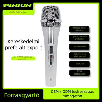 PINIUN SN-909 Vezeték nélküli mozgótekercses konferenciamikrofon, 70 Hz–13 kHz, SNR ≥75 dB