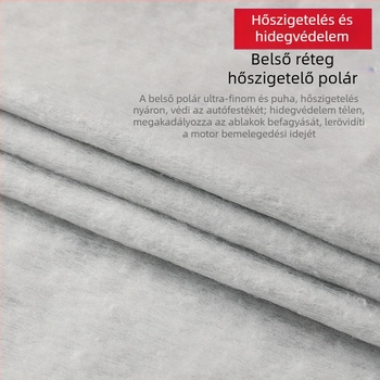 Pamut velúr autóponyva, vastagított kivitel, eső- és napsugárzás elleni védelem, teljes lefedettség hosszú reflektív csíkkal, por- és hőszigetelés
