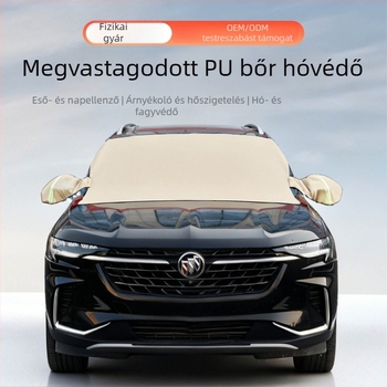 Első szélvédő félvédő autóhoz, PU bőr, téli, univerzális, 910 g, beépített rögzítés