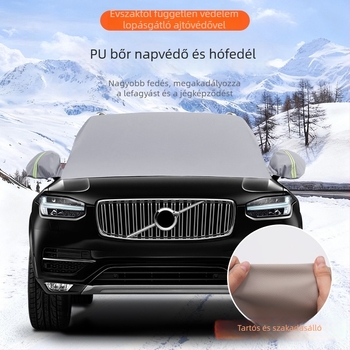 Első szélvédő félvédő autóhoz, PU bőr, téli, univerzális, 910 g, beépített rögzítés