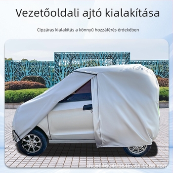 Nylon esővédő huzat elektromos négykerekű triciklihez, hőszigeteléssel és UV‑védelemmel