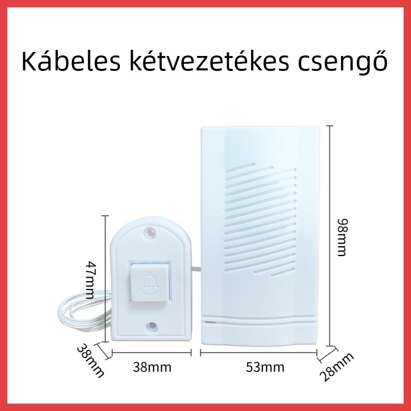 Haibao City vezetékes ajtócsengő — akkumulátoros működés, 1,5 V, nagy csengőhang, univerzális használatra