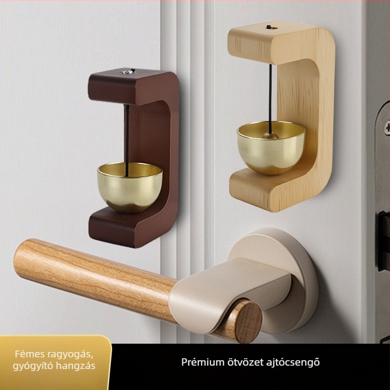 Fából készült függő harang ajtóhoz, kézzel készült, modern minimalist stílus, mágneses ajtó emlékeztető