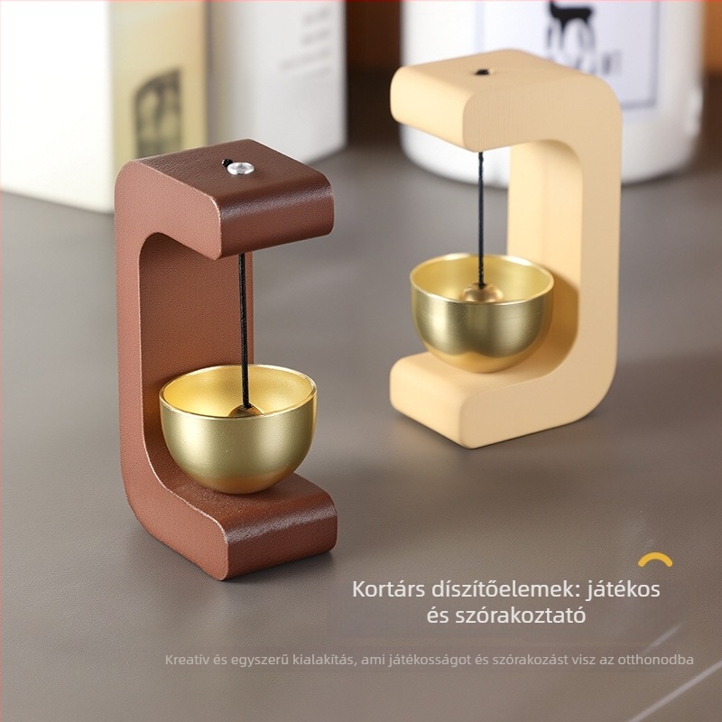 Fából készült függő harang ajtóhoz, kézzel készült, modern minimalist stílus, mágneses ajtó emlékeztető