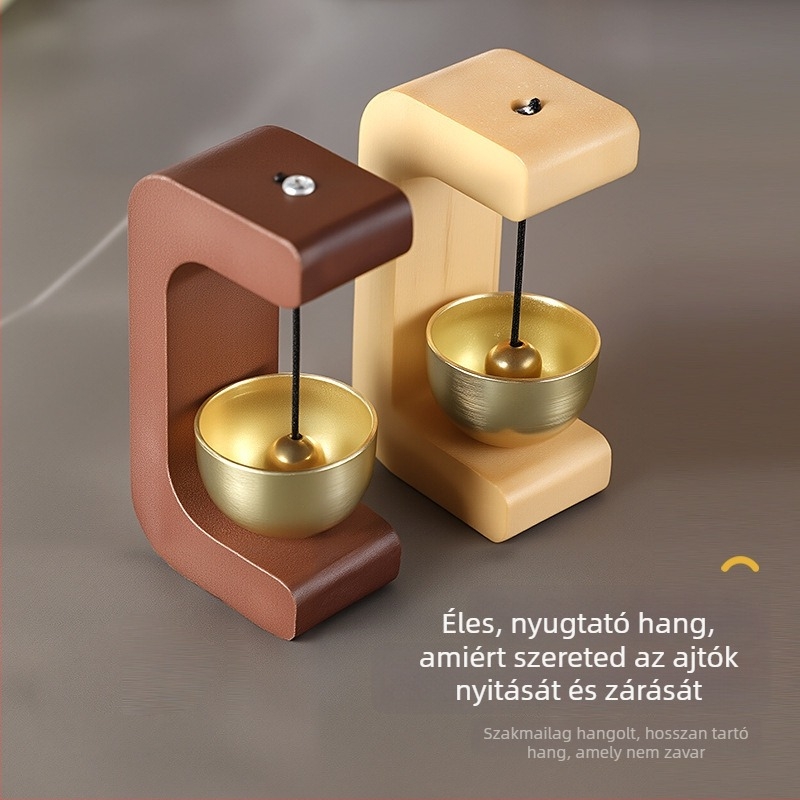 Fából készült függő harang ajtóhoz, kézzel készült, modern minimalist stílus, mágneses ajtó emlékeztető
