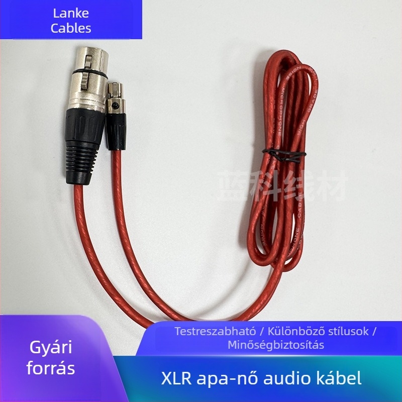 Mini XLR-hoz női csatlakozóval ellátott balansolt audiókábel, mixerhez és erősítőhöz