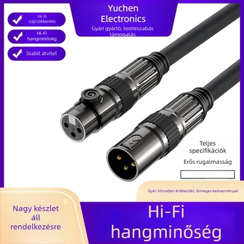 XLR mikrofonkábel, férfi–női végződéssel, kiegyensúlyozott hang