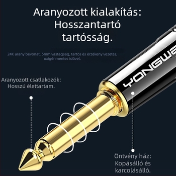 Yongwei basszusgitár kábelcsatlakozó – robbanásbiztos hang, 6,5 mm dugó, réz aranyozott 6,35 mm, kétvezetékes, zajcsökkentés