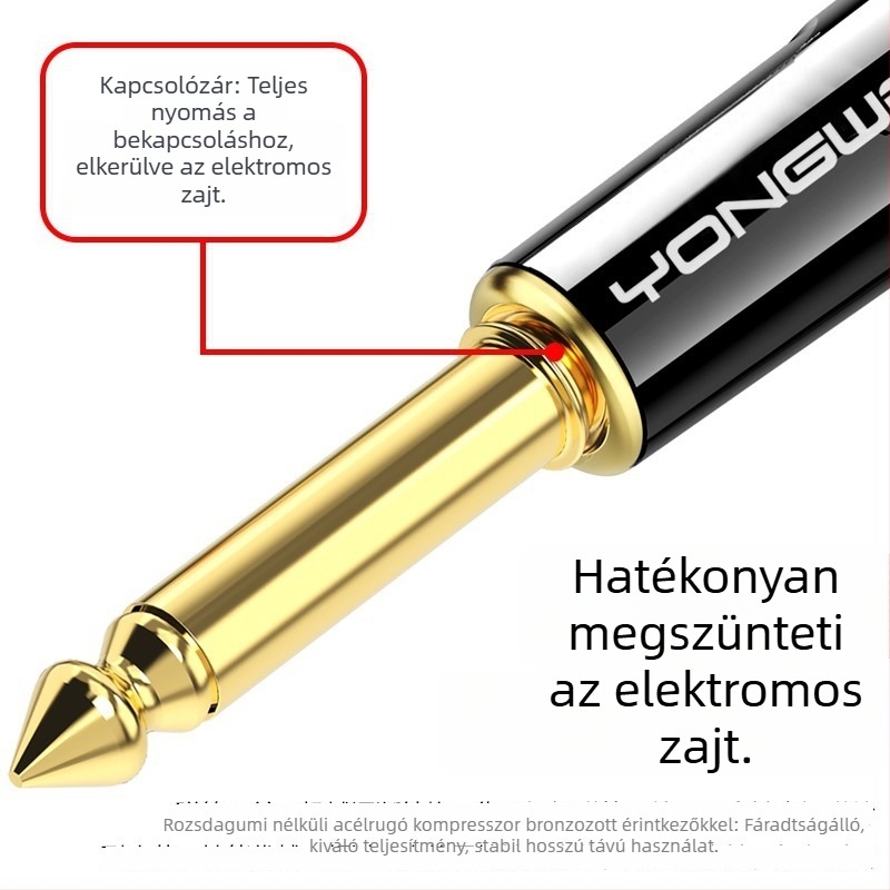 Yongwei basszusgitár kábelcsatlakozó – robbanásbiztos hang, 6,5 mm dugó, réz aranyozott 6,35 mm, kétvezetékes, zajcsökkentés