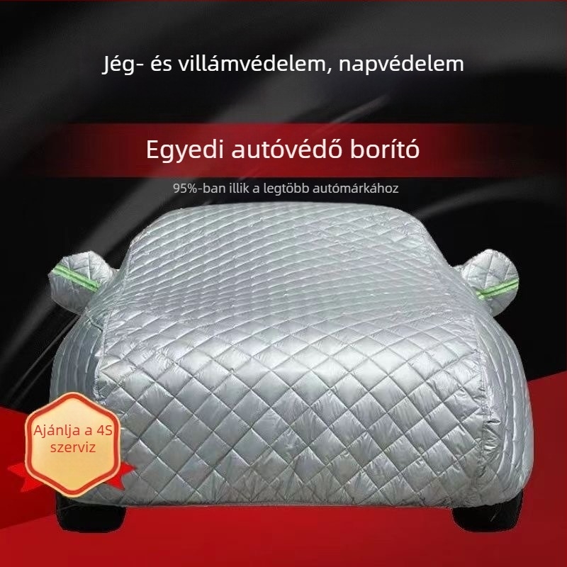 Jégeső-álló autóvédő takaró, extravastag, minden évszakra, hideg- és melegálló, eső- és napálló (Súly: 5 kg; Anyag: Egyéb; Eredet: Xingtai, Hebei; Testreszabás: Támogatott)