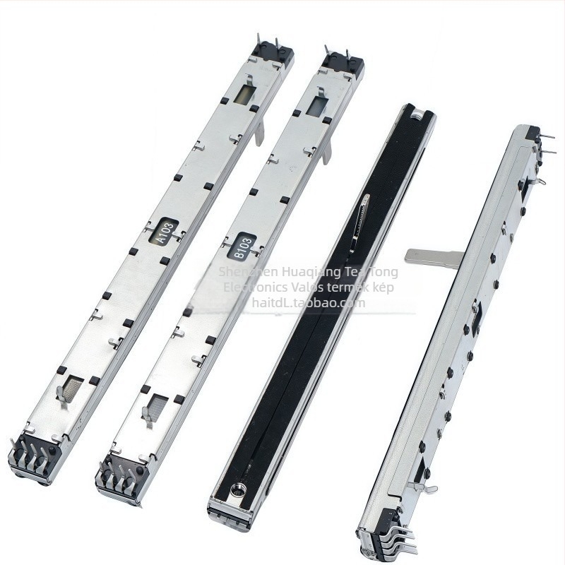 Kétcsatornás Push-Pull potenciométer fader, 10K, A/B típusú görbe, keverőhöz