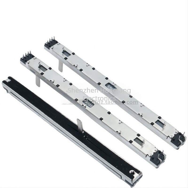 Kétcsatornás Push-Pull potenciométer fader, 10K, A/B típusú görbe, keverőhöz