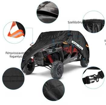 UTV vízálló porvédő huzat minden terep járműhöz: ATV, traktor, mezőgazdasági gépek (183x116x111 cm)