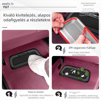 Yu7 alatti ülés légkivezetőfedése — rozsdamentes acél, snap-on rögzítés a középső konzolhoz