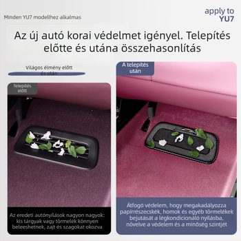 Yu7 alatti ülés légkivezetőfedése — rozsdamentes acél, snap-on rögzítés a középső konzolhoz