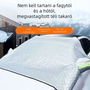 Téli vastag autófedő az első szélvédőhöz – hó- és fagyvédelem