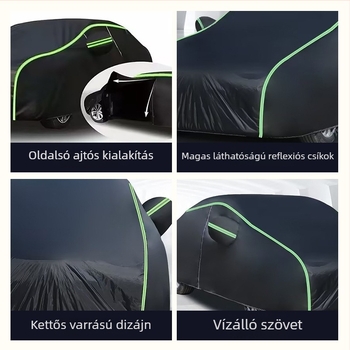 Autófedél - Univerzális, Vízálló, Napsugár elleni védelem, Teljes lefedettség, Négy évszak, Anyag: alumínium film