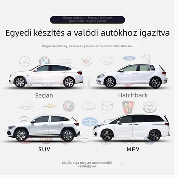 Autófedél - Univerzális, Vízálló, Napsugár elleni védelem, Teljes lefedettség, Négy évszak, Anyag: alumínium film