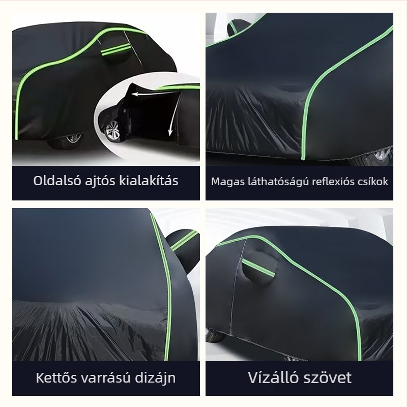 Autófedél - Univerzális, Vízálló, Napsugár elleni védelem, Teljes lefedettség, Négy évszak, Anyag: alumínium film