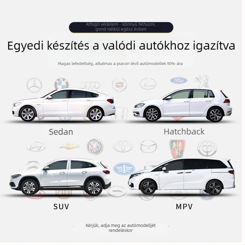 Autófedél - Univerzális, Vízálló, Napsugár elleni védelem, Teljes lefedettség, Négy évszak, Anyag: alumínium film