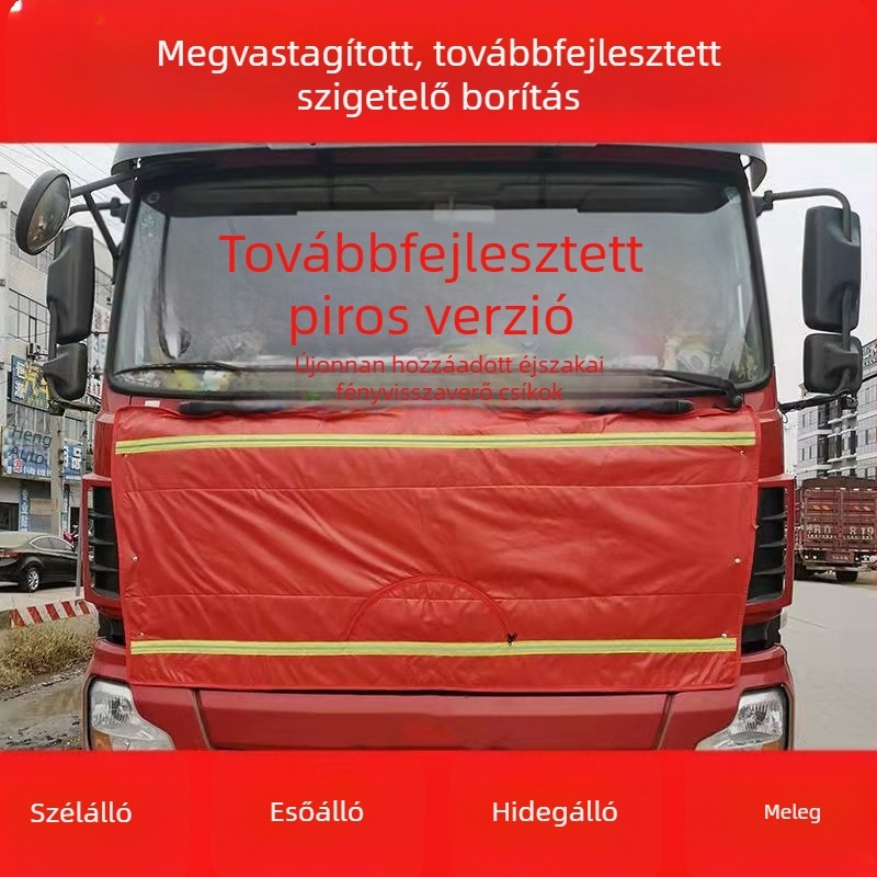 Szigetelt takaró nehéz teherautókhoz, vast pamut töltet, szélálló elülső külső meleg takaró, kompatibilis Jiefang J6/J6M