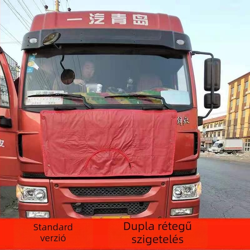 Szigetelt takaró nehéz teherautókhoz, vast pamut töltet, szélálló elülső külső meleg takaró, kompatibilis Jiefang J6/J6M