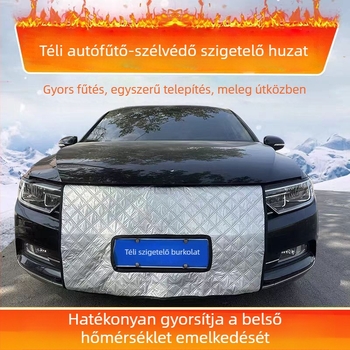 Autó első szélvédő árnyékoló hőszigetelő hálóval víztartályhoz, téli szélvédővédő, négy évszakos napvédelmet nyújtó takaró