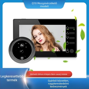 Video kaputelefon cat's-eye infravörös éjjellátással és HD kamerával, modell Q10/X10, 3.7V lítium akkumulátor
