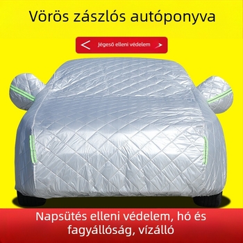 Autófedél UV védelemmel és hőszigetelő vastag quilt-kal, vízálló és szélálló, anyaga: pamut