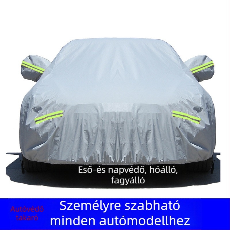 Sűrű pamut bársony autóvédő huzat, szigeteléssel, védelem hó, eső és nap ellen, logó nyomtatással