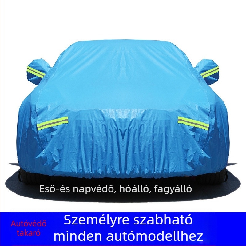 Sűrű pamut bársony autóvédő huzat, szigeteléssel, védelem hó, eső és nap ellen, logó nyomtatással