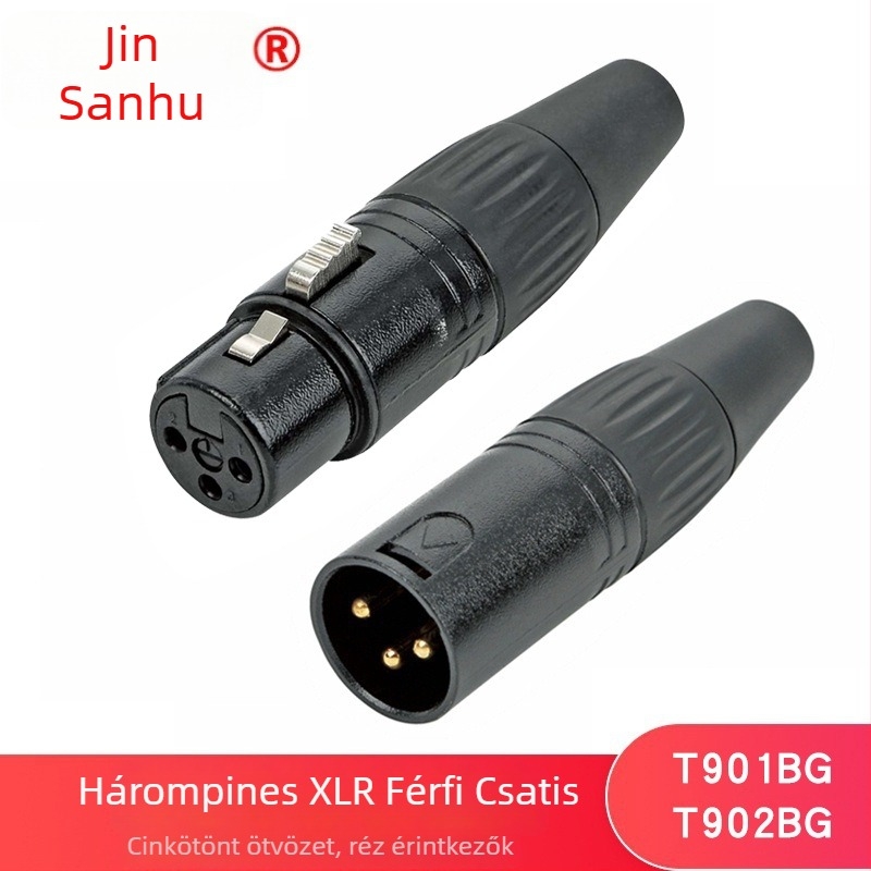 Golden Three Lakes 3-vezetékes XLR mikrofoncsatlakozó audio/videóhoz, ROHS, -30 °C-tól 80 °C-ig