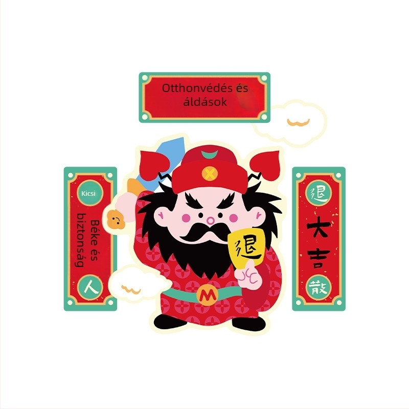 Ablakra szánt matrica – Konyhai tűzhelyisten dekoráció, PVC anyag, Banda márka, Opp zacskós csomagolás, ajándék Tavaszi Fesztiválra