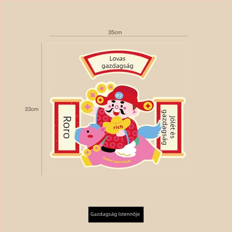 Ablakra szánt matrica – Konyhai tűzhelyisten dekoráció, PVC anyag, Banda márka, Opp zacskós csomagolás, ajándék Tavaszi Fesztiválra