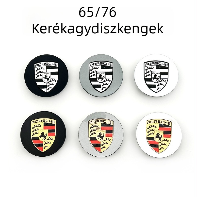 Porsche középső kerékfedő színes címkével, műanyag, Yun xi, Porsche-kompatibilis