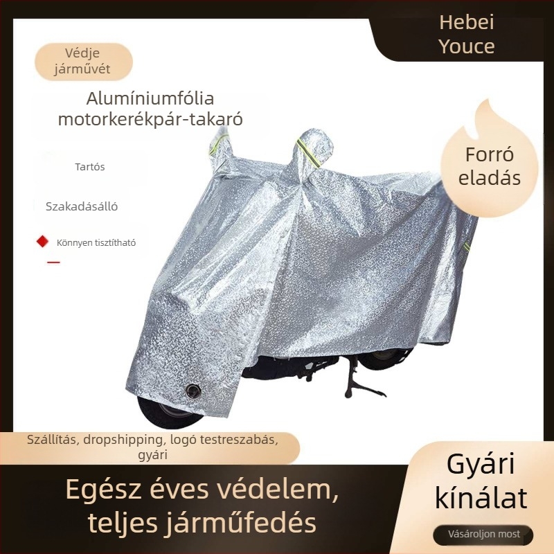 Alumíniumfóliás motorkerékpár-takaró, vastag UV-védő réteggel elektromos járművekhez