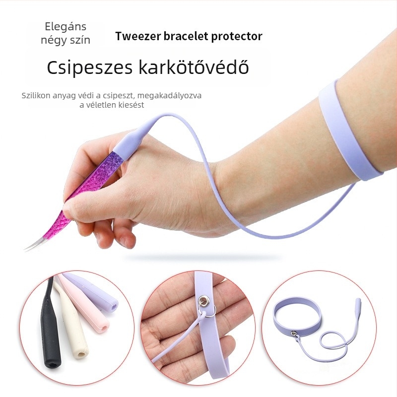 Szempillák grafting csipesz karpánttal és szilikon védővel – esésgátló, 9,3 g, licencelt magáncímke, márka: Egyéb