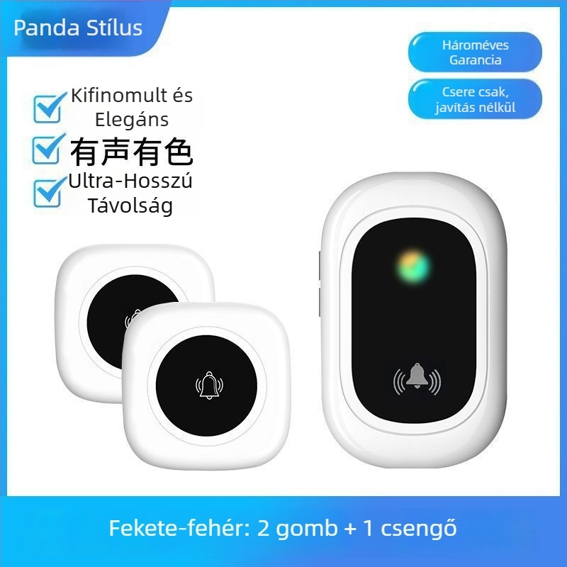 Vezeték nélküli videó bejárati csengő távoli vezérléssel és nagy hangerővel otthoni használatra; Tápellátás: Egyéb; Feszültség: Egyéb V; Fogyasztás: Egyéb W