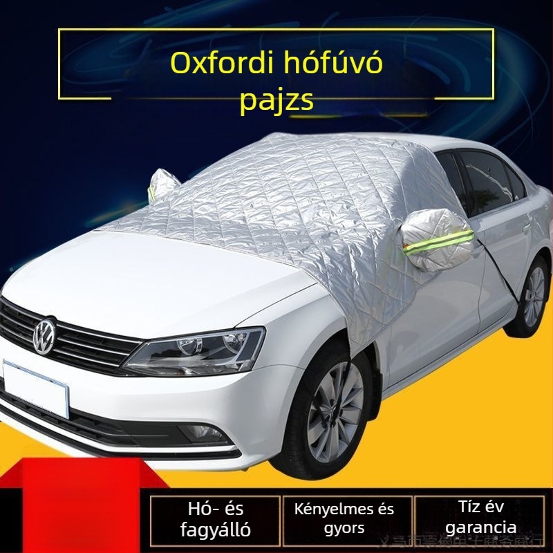 Öt rétegű, vastag autóhóvédő Oxford anyagból, félfedél és első szélvédővédő