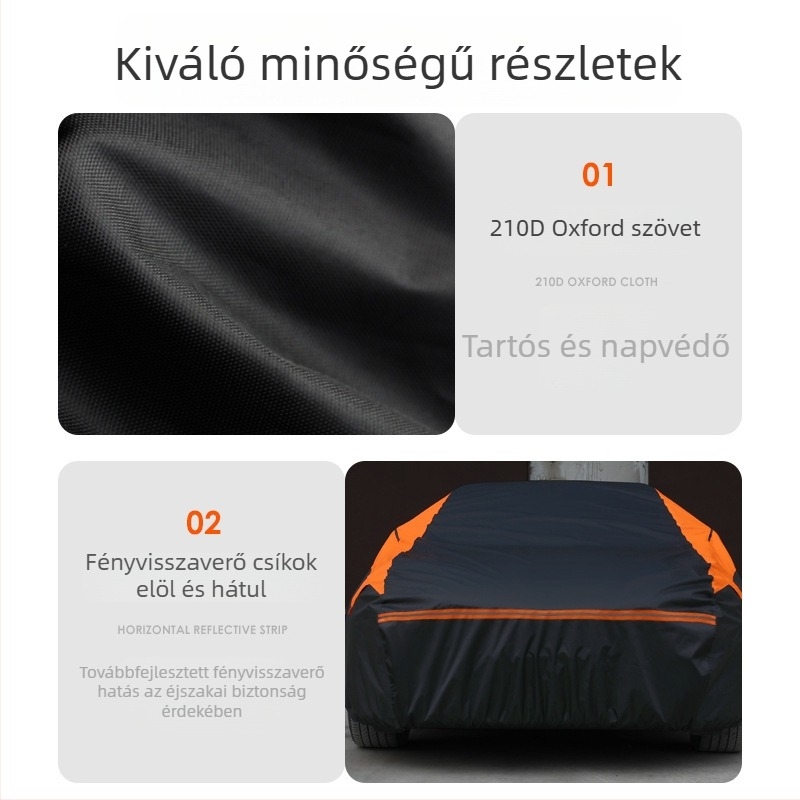 Oxford anyagból készült autófedő, teljes fedés, napvédő és vízálló, négy évszakos, szélálló, univerzális illeszkedés