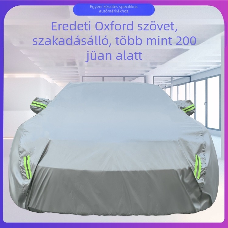 Universális autóhuzat Oxford anyagból, egyeztetett színben, vízálló és UV‑védelmet nyújtó, minden évszakra alkalmas