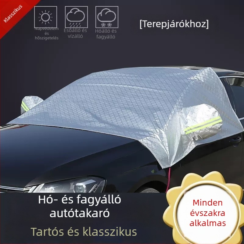Új autó napsugárvédő félfedél – alumínium fóliával, hőszigetelés és hűtés hatchback és SUV modellekhez