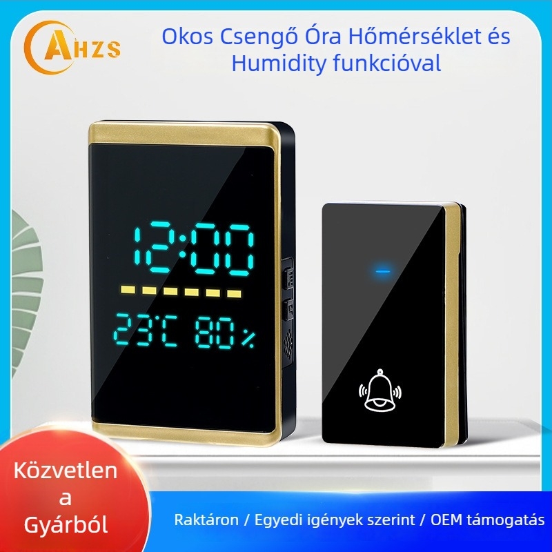 Vezeték nélküli ajtócsengő AH-269N, AC tápegység, 90–260 V, 200 m hatótáv, 5 hangerőszint