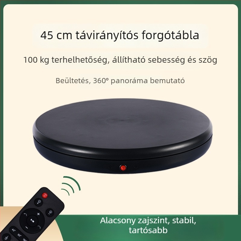 Fotós forgótábla 4545A, ABS+PC test, távirányítású sebességszabályozás, 100 kg teherbírás, tömeg 2,7 kg