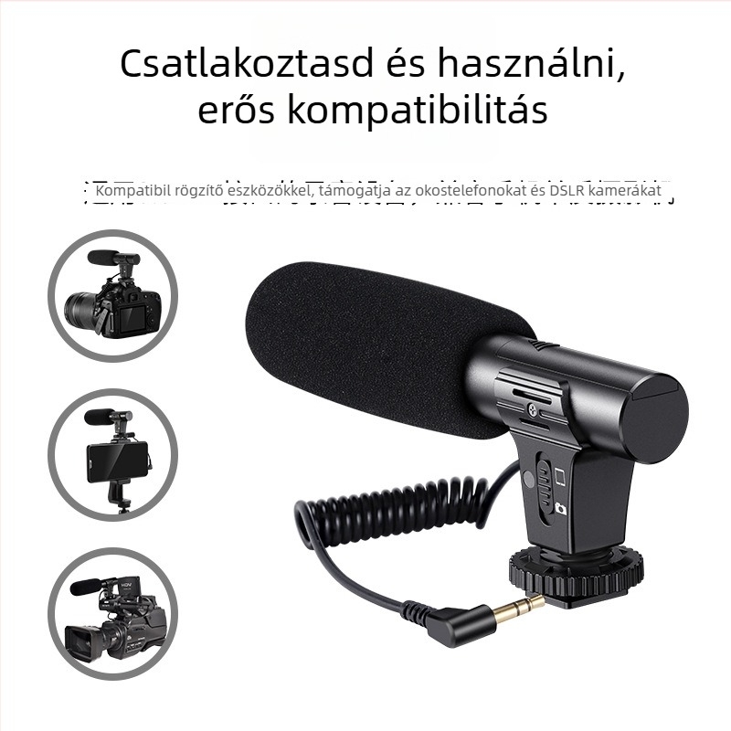 Shotgun mikrofon kamerákhoz, KATTO-G1 modell; műanyag ház; alkalmas kamerákhoz, vlogokhoz és interjúkhoz; teherbírás 2 kg alatt; 2021-ben piacra dobva