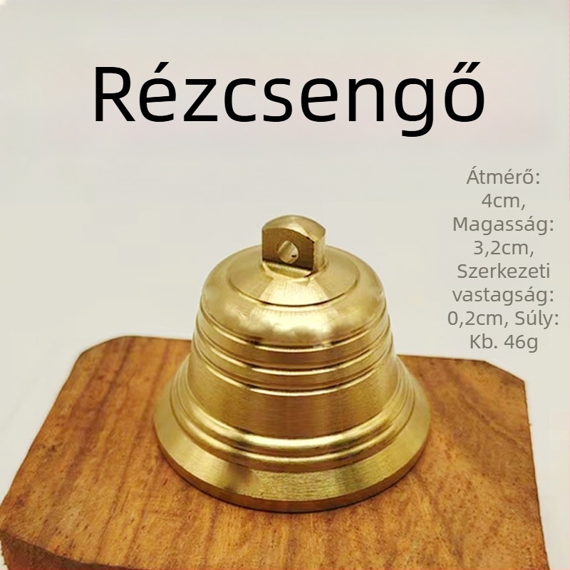 Rézharang – kínai stílusú fém dísz, irodai/templomi/hotelek dekorációhoz, PP zacskóba csomagolva